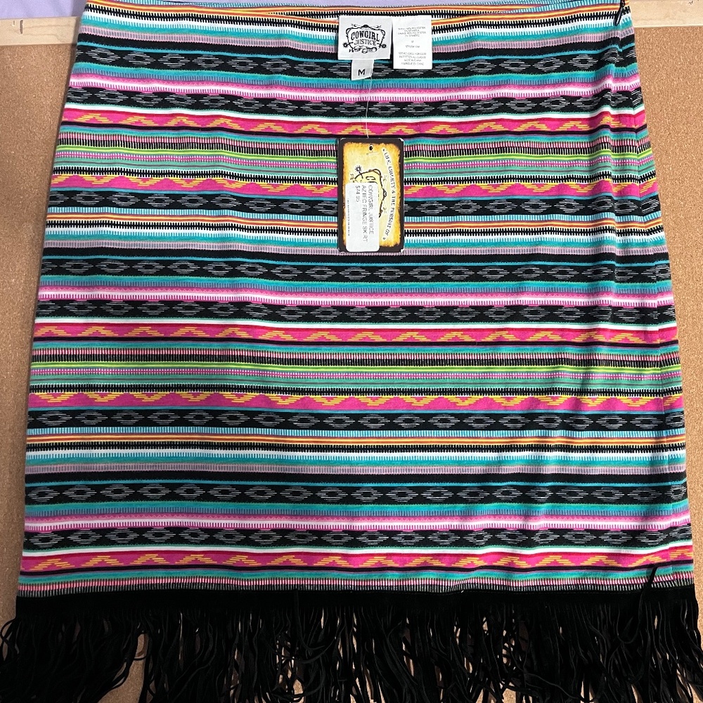 Western style fringe skirt